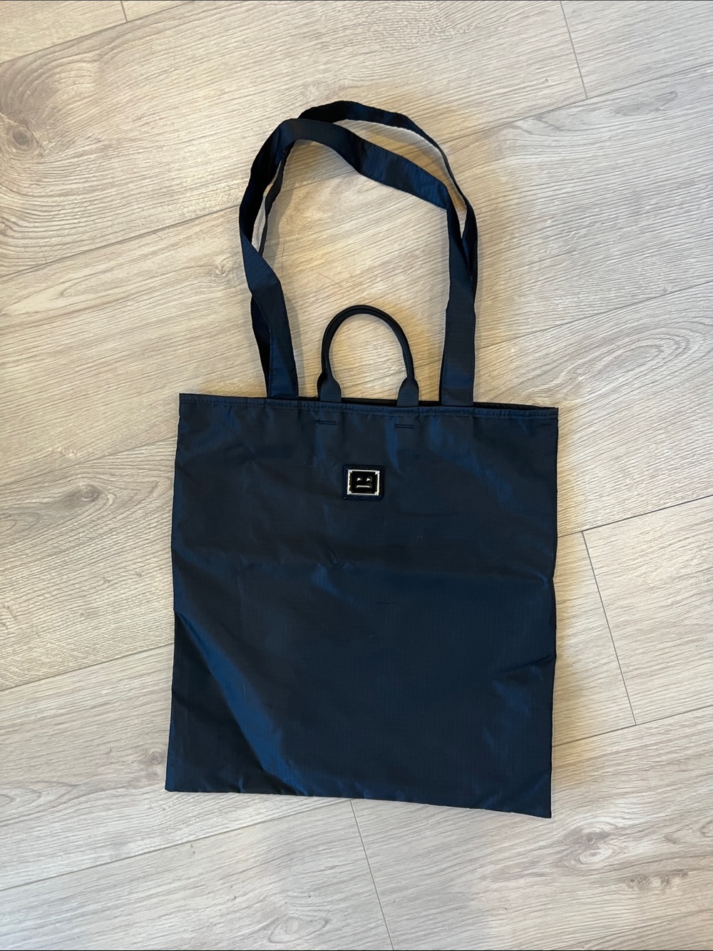 Acne Studios Black Nylon Tote with Dual Straps